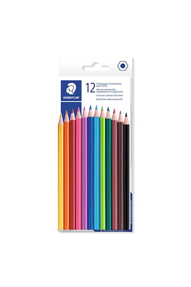 Hexagonal Colored Pencils Set - 12pcs