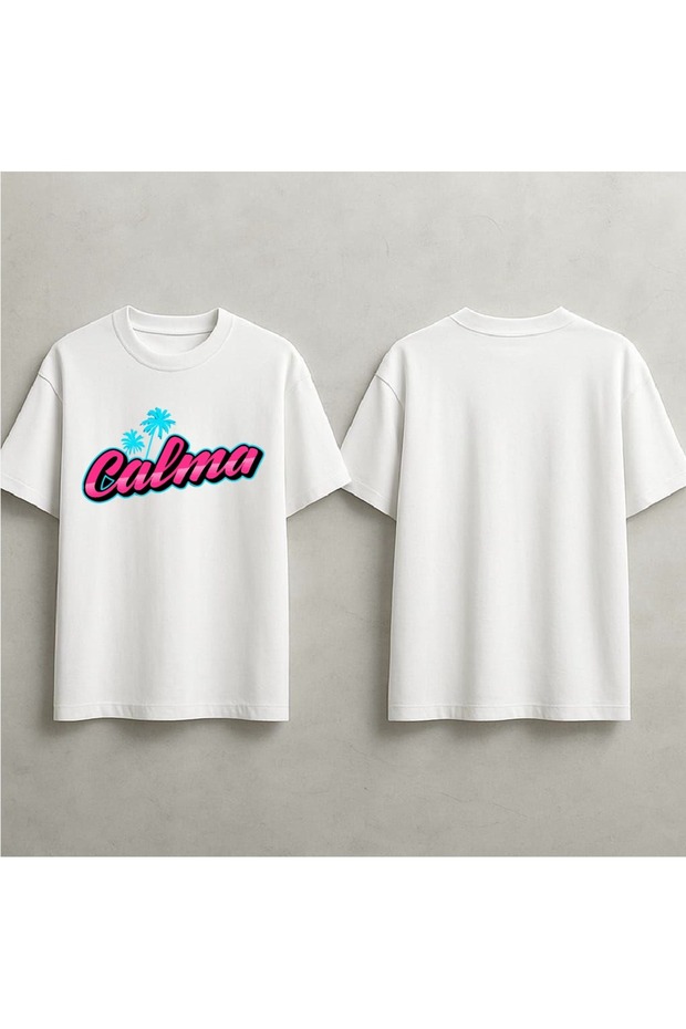 Summer-Themed Calma Printed Oversized T-Shirt