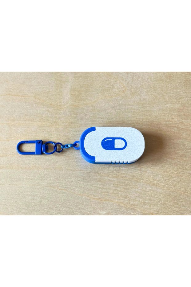 Keychain-Shaped Mini Medicine Box with Sliding Lid Pocket-Sized Tablet and Vitamin Storage Container