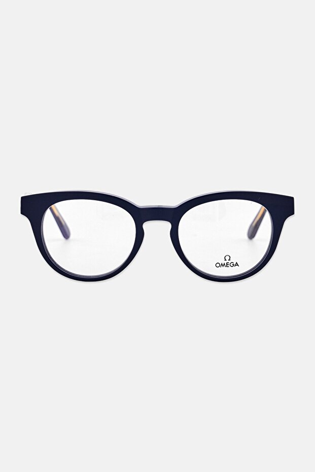 Men OM5003-H Round Eyeglasses, Navy