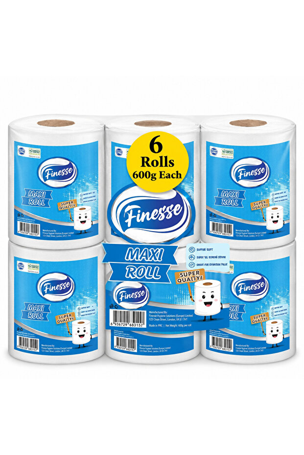 6 Pack of Maxi Roll Tissue, 600g, Kitchen towel, Premium Quality