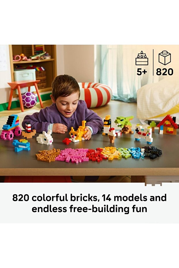 Classic Creative Colourful Bricks, 820 Pieces - 2