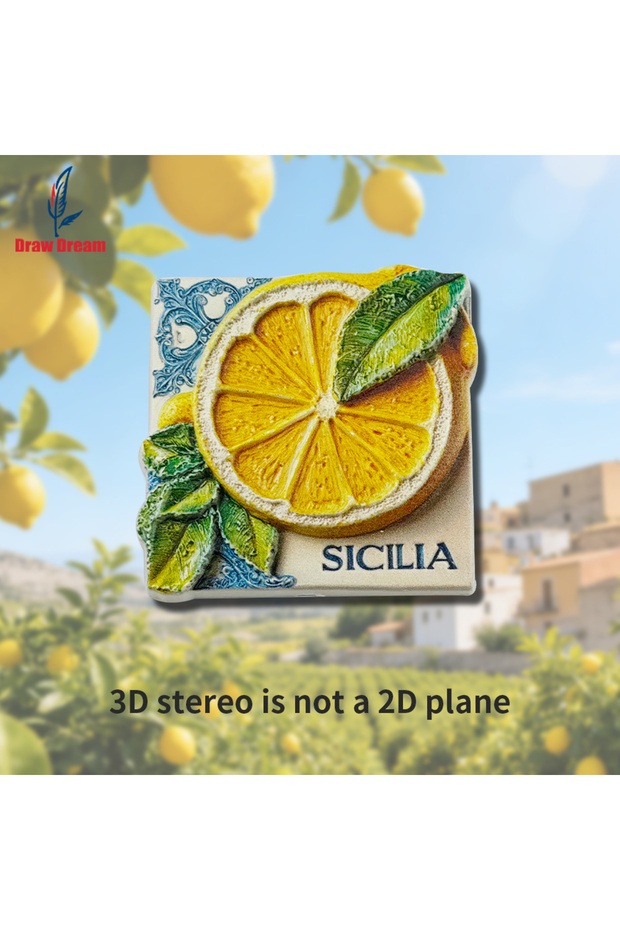 Lemon 1Pc Italian Sicily Creative Lemon 3D Refrigerator Magnet World Travel Souvenir Collection Suit