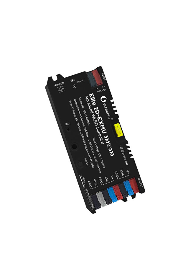 وحدة تحكم متقدمة WLED Elite Ethernet 2D-EXMU بجهد 5 فولت و12 فولت و24 فولت مع تحكم عبر الواي فاي والتطبيق للـ DIY