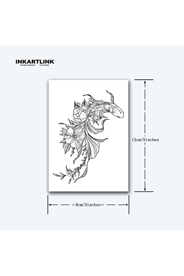 IN-E179 Hand-painted goldfish temporary tattoo stickers, magic tattoos, herbal juice tattoos, lastin
