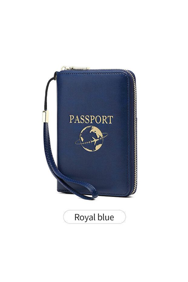 HZ730-Royal blue RFID Blocking Passport Holder, Travel Wallet, Passport, Bag, Multifunct