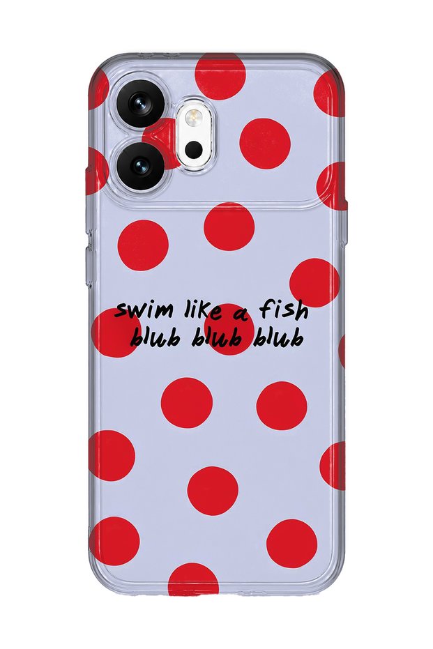 Honor 600 Compatible Red Polka Dot Pattern Transparent Phone Case