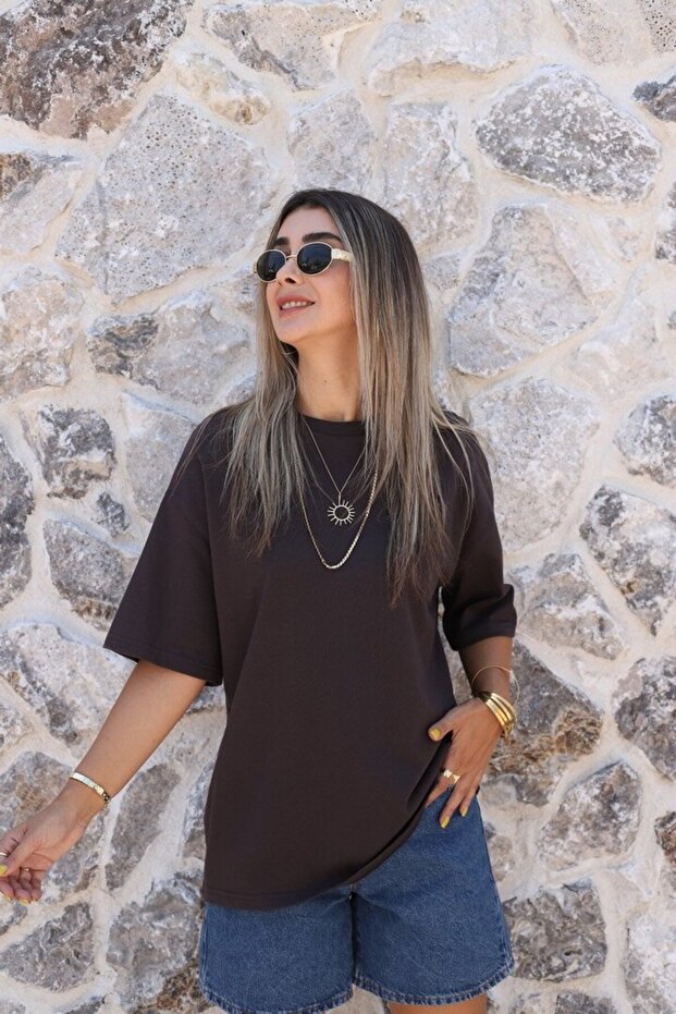 Coffee Oversize Basic Tshirt