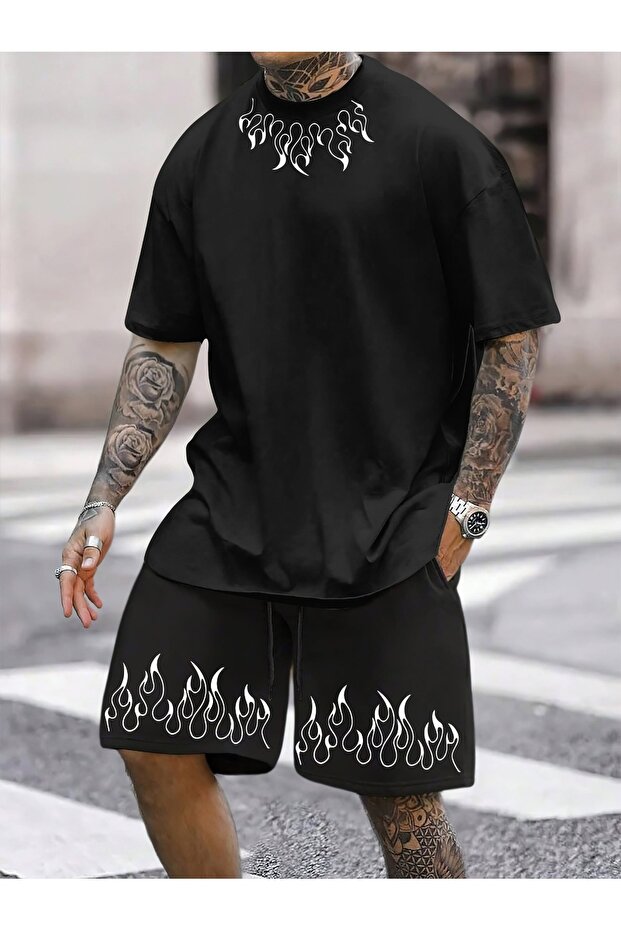 Summer Collection New Arrival T-Shirt & Shorts Set Printed Pattern Lightweight & Cool Fabric for All-Day Comfort