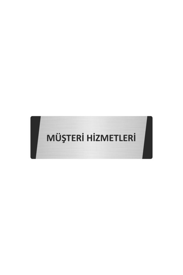 Customer Service Metal Warning Sign 5X20 cm Silver Color