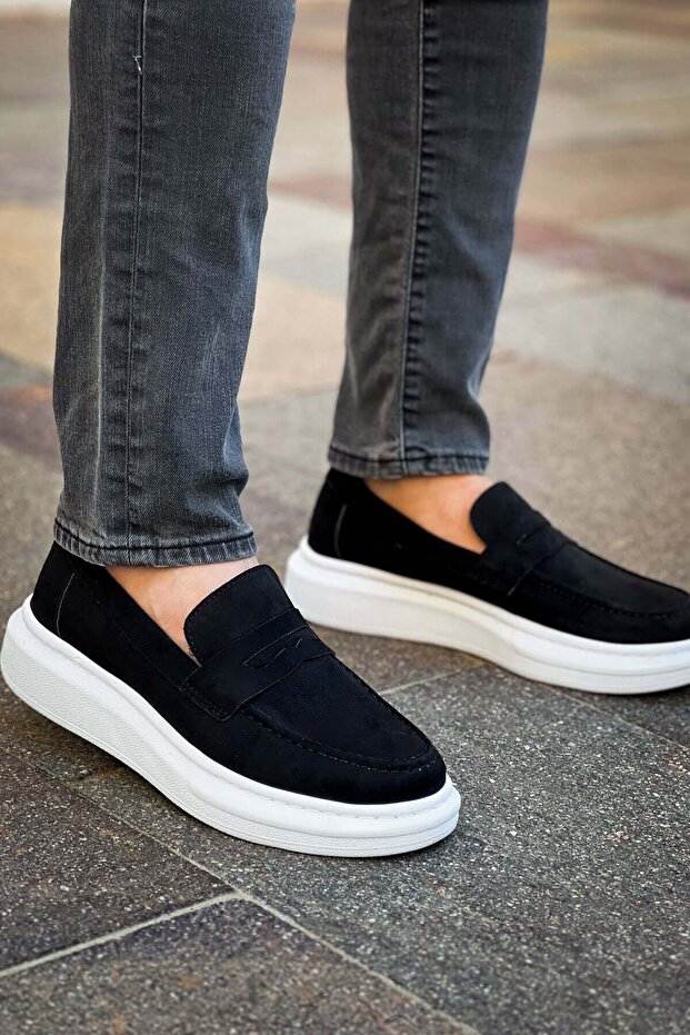 Mn615 - Luxury Suede Men's Shoes Black