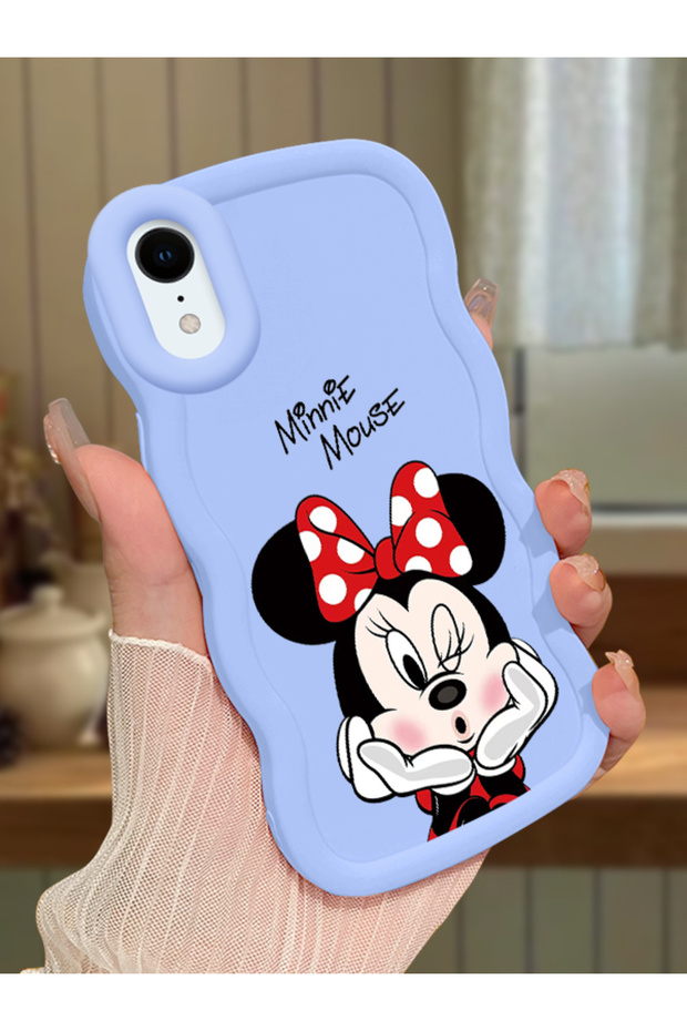 iPhone Xr Compatible Case Camera Protector Blue Silicone Couple Phone Case Cute Pattern