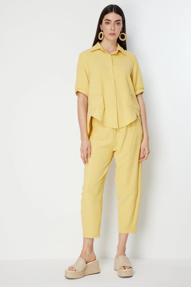 Buttoned Ankle Length Trousers 72339