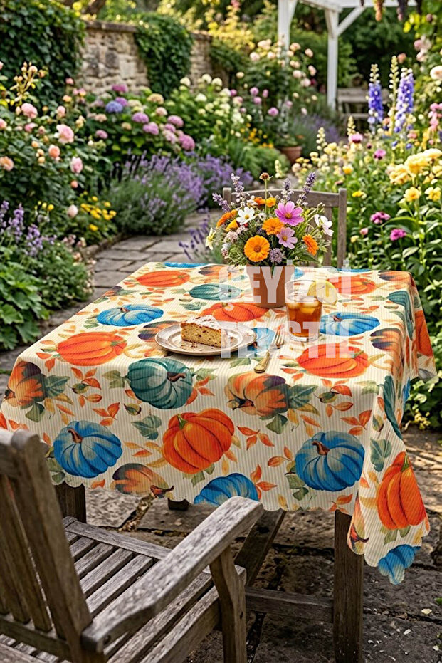 Digital Printed Tablecloth Table Cloth 170X170 cm Stain-Resistant Decorative Dowry Tablecloth Picnic Balcony Garden Kitchen Dining Table Cover