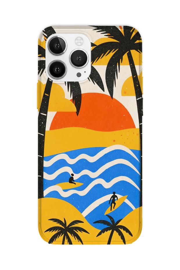 iPhone 12 Pro Compatible Printed Transparent Phone Case | Collection: Summer Beach Tropical