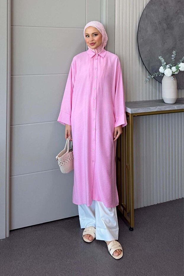 Nisa Linen Tunic Pink