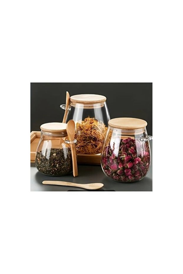 3-Piece Glass Spice Rack Set with Bamboo Lid, Stylish and Convenient Design