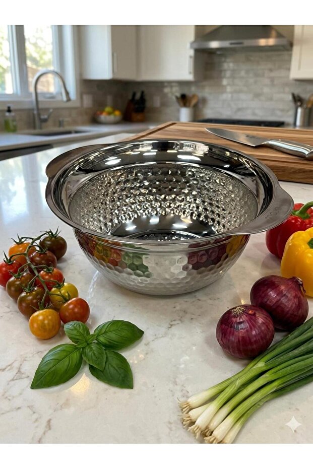 Multi-Purpose Stainless Forged Metal Container 29 cm Tkebt Metal