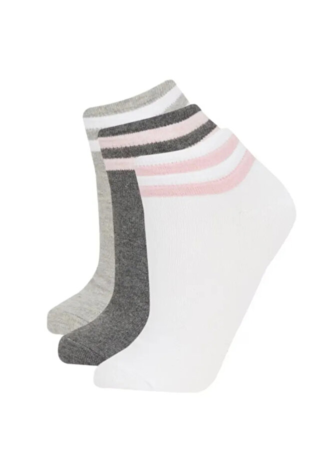Women's 3-Piece Cotton Booties Socks A5934Axns