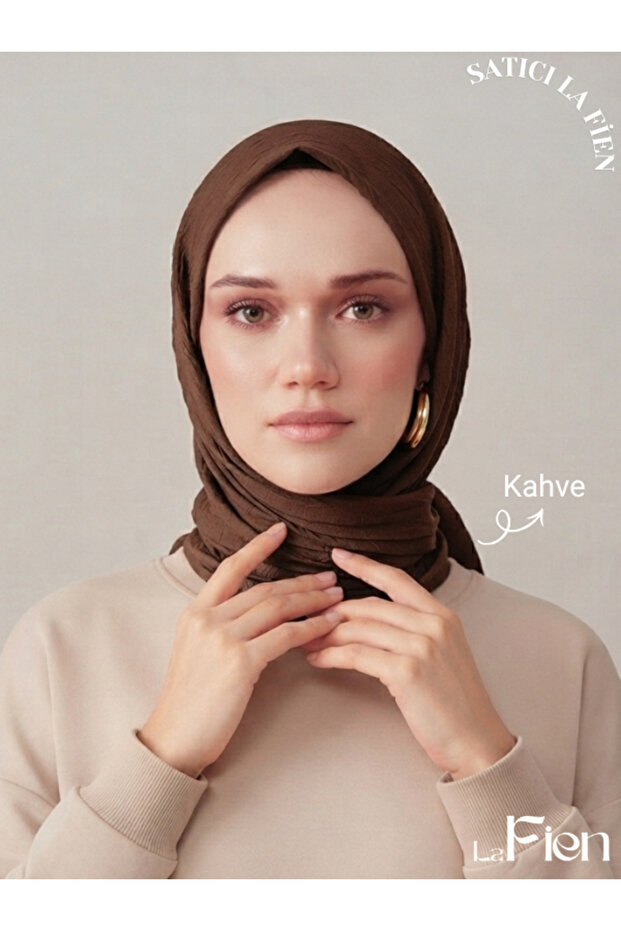 Hijab Women's Bamboo Crochet Beige Scarf