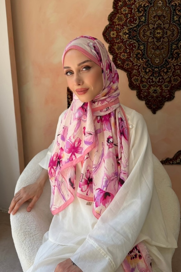 Pink Patterned Shawl