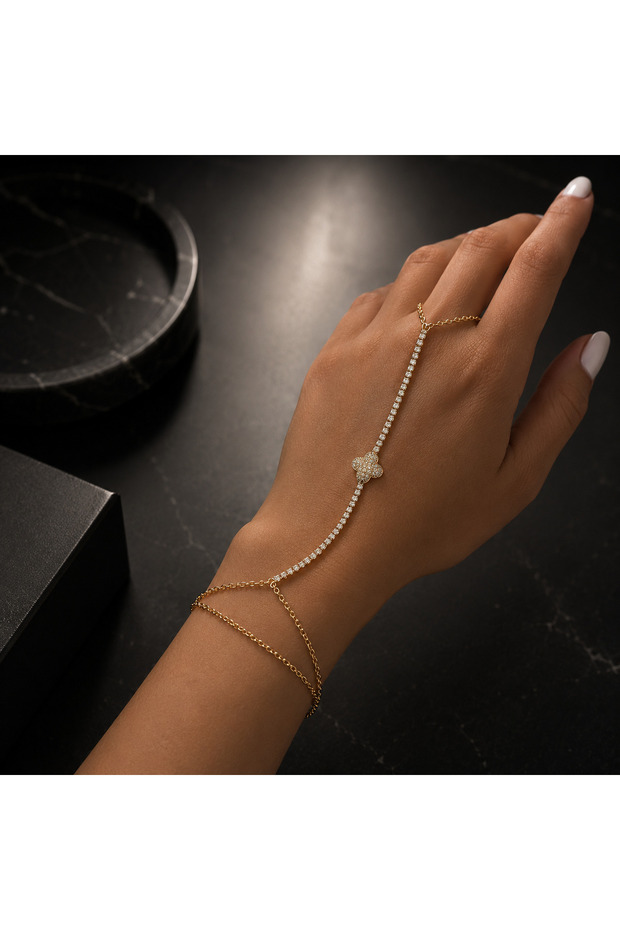 Zircon Stone Clover Shahmeran-Stainless Steel Shahmeran