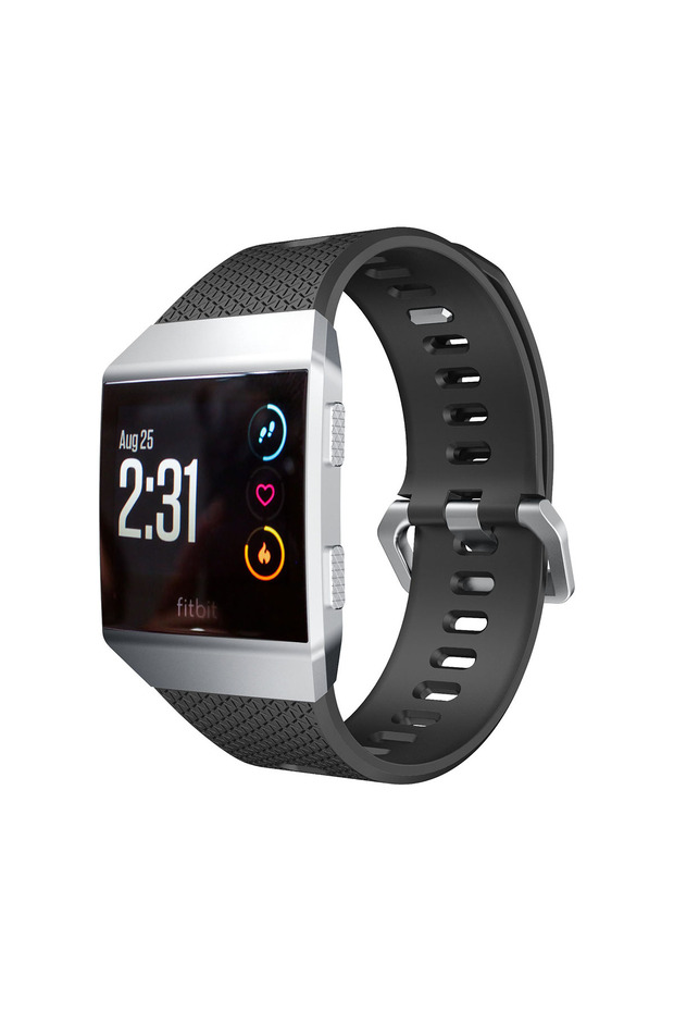 حزام ساعة Fitbit Ionic باللون الأسود من BEHUA لسوار الساعة الرياضية، حزام معصم بديل من السيليكون