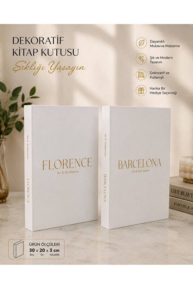 2-Piece Thin Decorative Book Box
