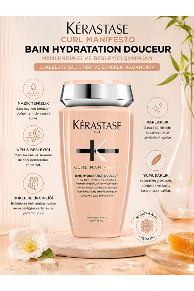 Curl Manifesto Hydratation 250 ml - Shampoo That Adds Softness and Flexibility to Curly and Coily Hair
