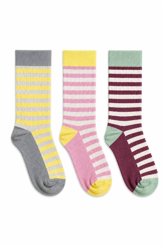 Striped Retro Socks Cotton Women's 3-Piece Socket Socks Colorful Casual Socks Comfortable Socks School Socks Gift Socks Sc22784