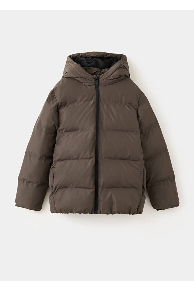 Kapüşonlu kapitone anorak