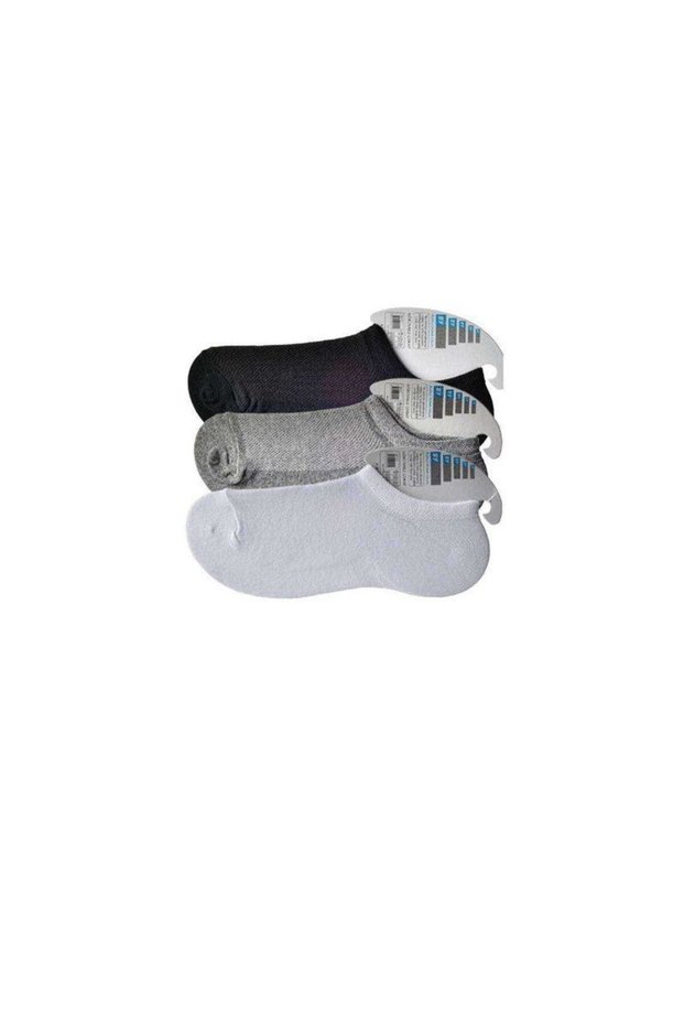 Black Gray and White Men's Invisible Socks 3 Pairs