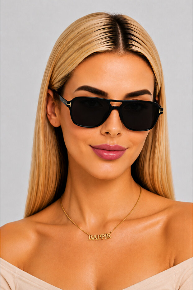 Colorful Glass Uv Protected Women's Sunglasses Black