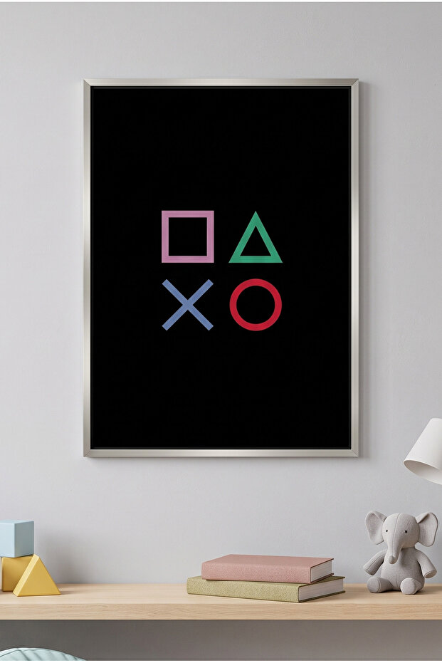 Play Game Kids Wall Art | Portrait Framed Canvas Print | Luxury Modern Decor for Kids Room