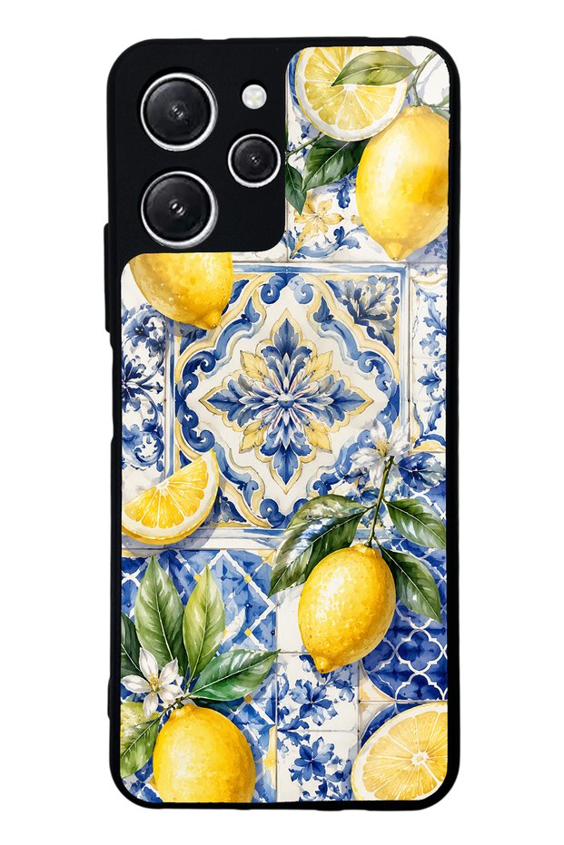 Xiaomi Redmi 12 Glossy Phone Case with Mediterranean Lemon Royale Design
