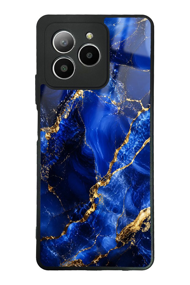 Omix X7 Sapphire Gold Marble Design Glossy Phone Case