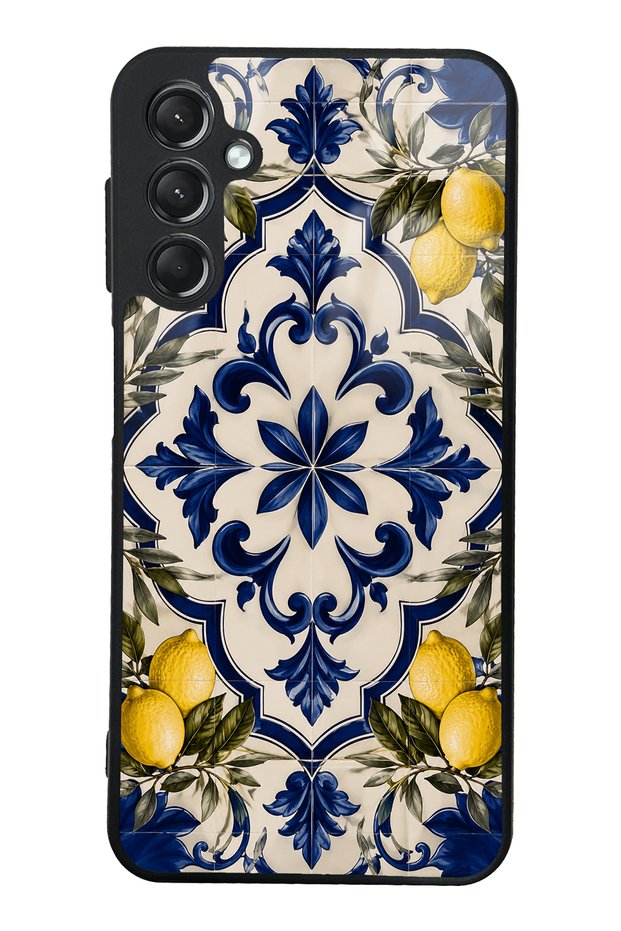 Samsung A24 Royal Lemon Mosaic Design Glossy Phone Case