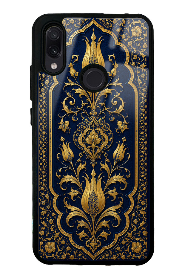 Xiaomi Redmi Note 7 Glossy Phone Case with Sapphire Ottoman Gold Design