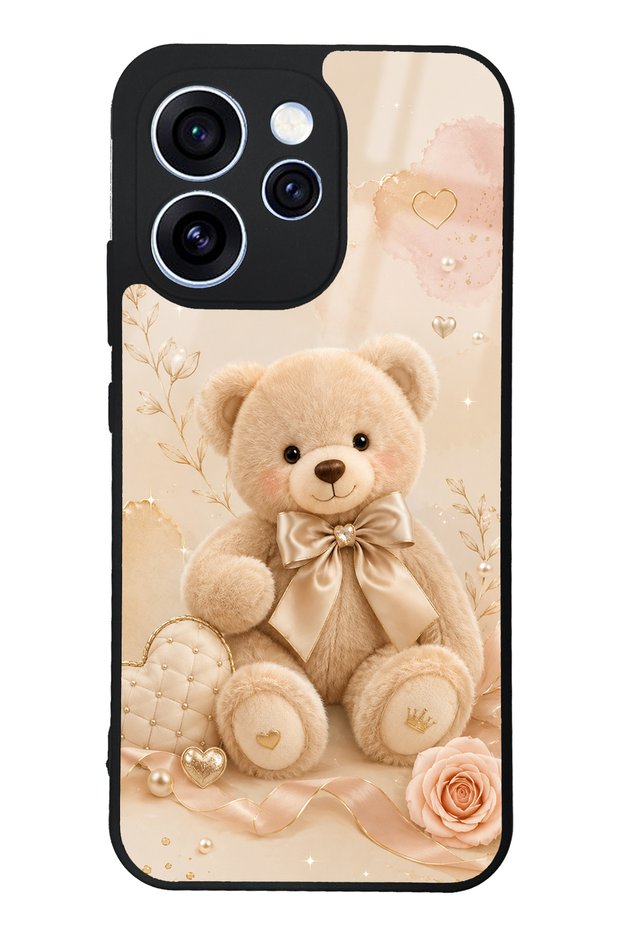 Oppo Reno 15 Pro Pearl Teddy Design Glossy Phone Case