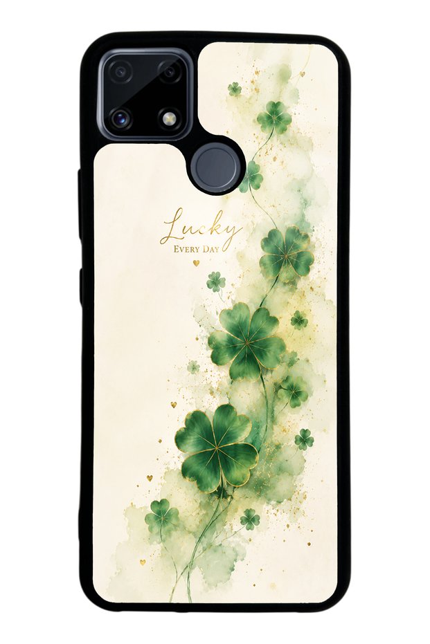 Realme C25 Glossy Phone Case with Lucky Clover Whisper Design