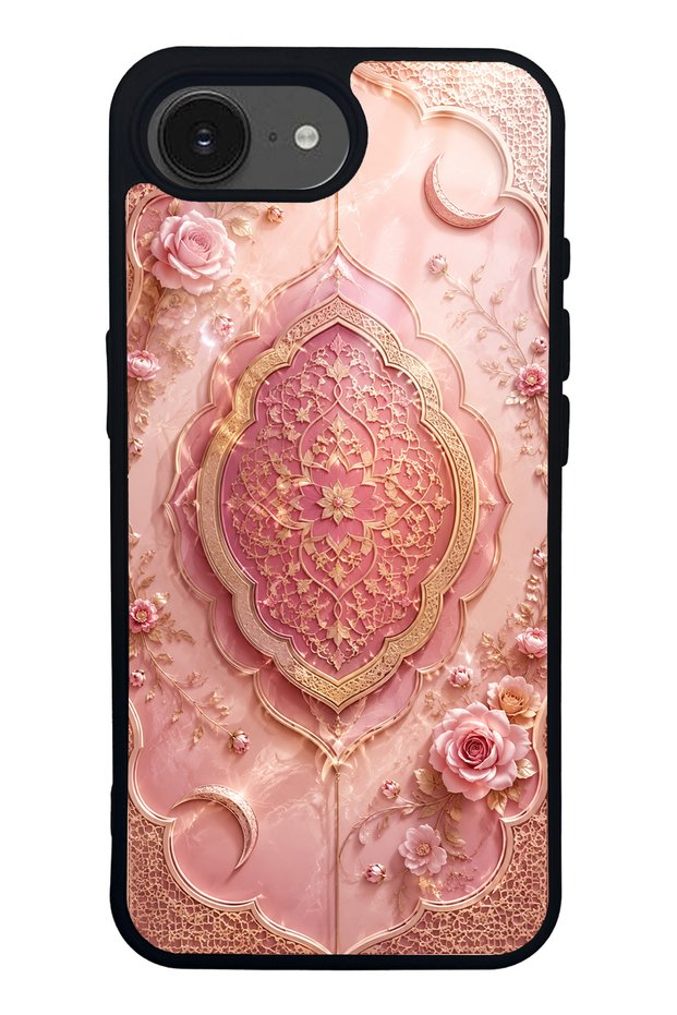 iPhone 16E Blush Crescent Palace Design Glossy Phone Case
