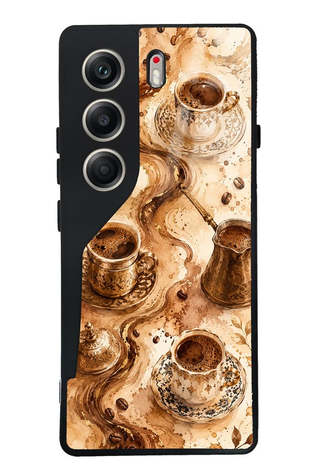 Tecno Camon 40 Golden Mocha Flow Design Glossy Phone Case