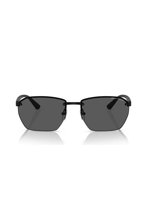 Men's Rectangle Pilot Sunglasses, Metal, Grey, AX2048S