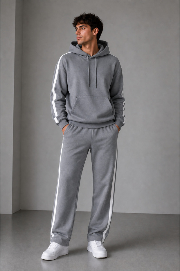 Men's Hooded Striped Track Suit
