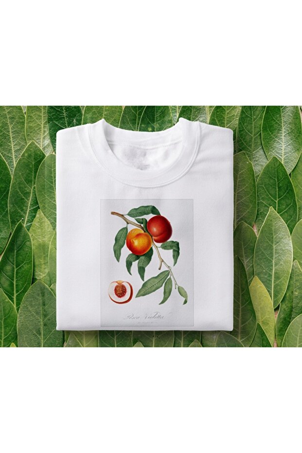 تي شيرت كبير الحجم مطبوع عليه Peach Art للجنسين