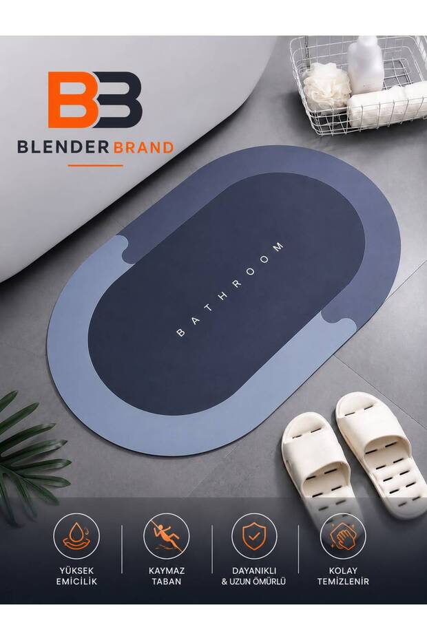 Water-Absorbent Stylish Design Ablution Mat Non-Slip Sole Diatomaceous Earth 40*60 Cm Oval Mat