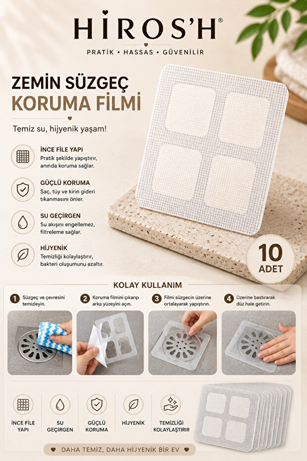 Bathroom Drain Strainer Anti-Bad Odor and Pest-Preventing Sink Strainer Drain Organizer 10 Pcs