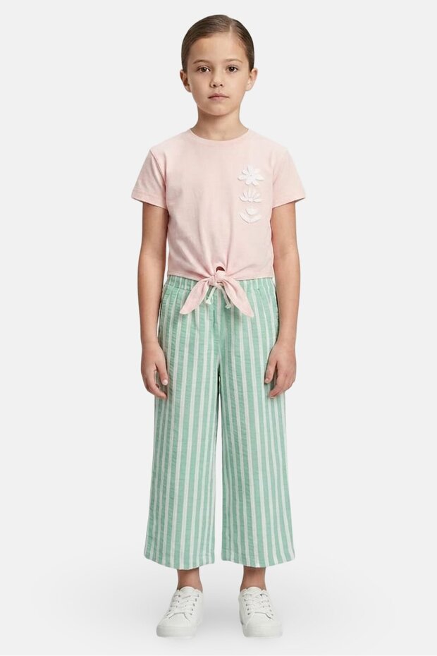 Kids Girl 2 Pieces Graphic Print T-Shirt And Palazzo Pants Set, Multicolor