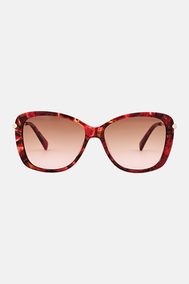Women LO616S Butterfly Sunglasses, Marble Red