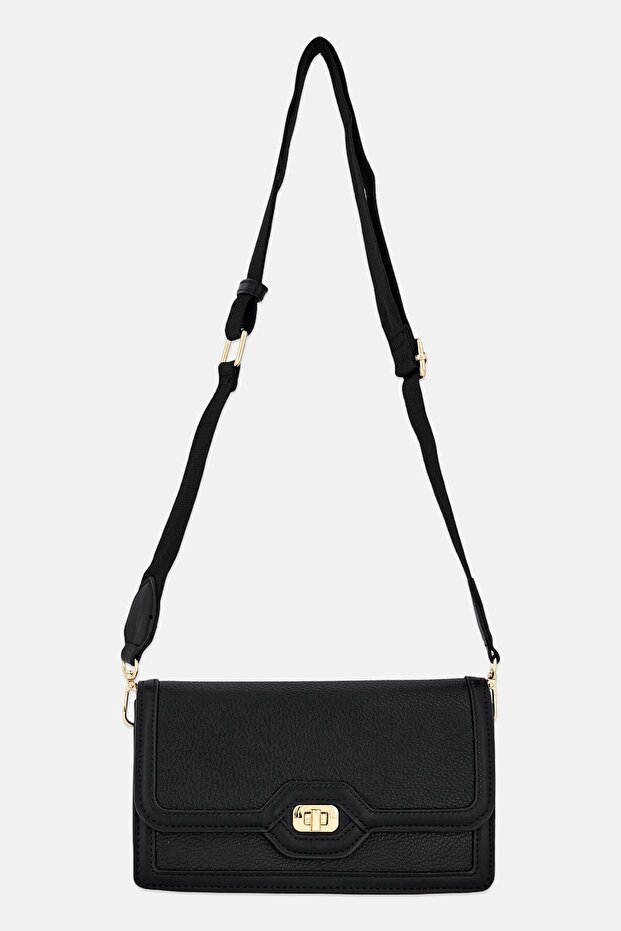 Women Brand Logo Cross Body Bag, Black